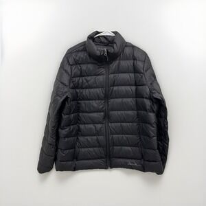 Eddie Bauer Goose Down Puffer Jacket EB650 Women 2XL Wide Channel Black Packable